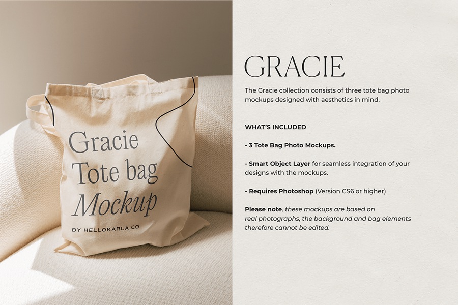 极简主义无纺布纯棉手提袋购物袋包装设计贴提案样机模板 Aesthetic Tote Bag Mockups 样机素材 第2张