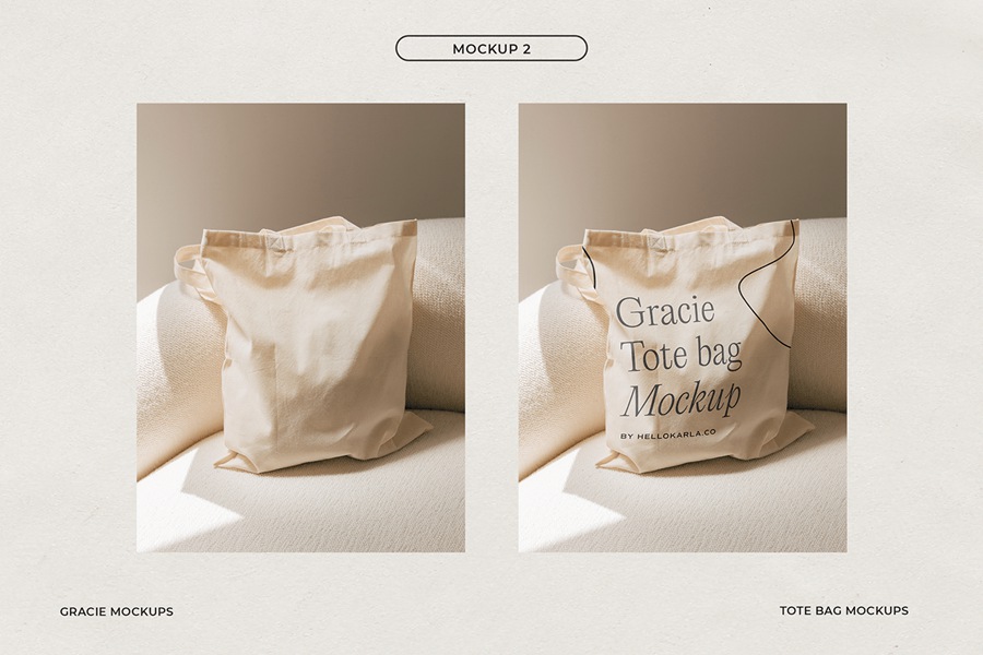 极简主义无纺布纯棉手提袋购物袋包装设计贴提案样机模板 Aesthetic Tote Bag Mockups 样机素材 第4张