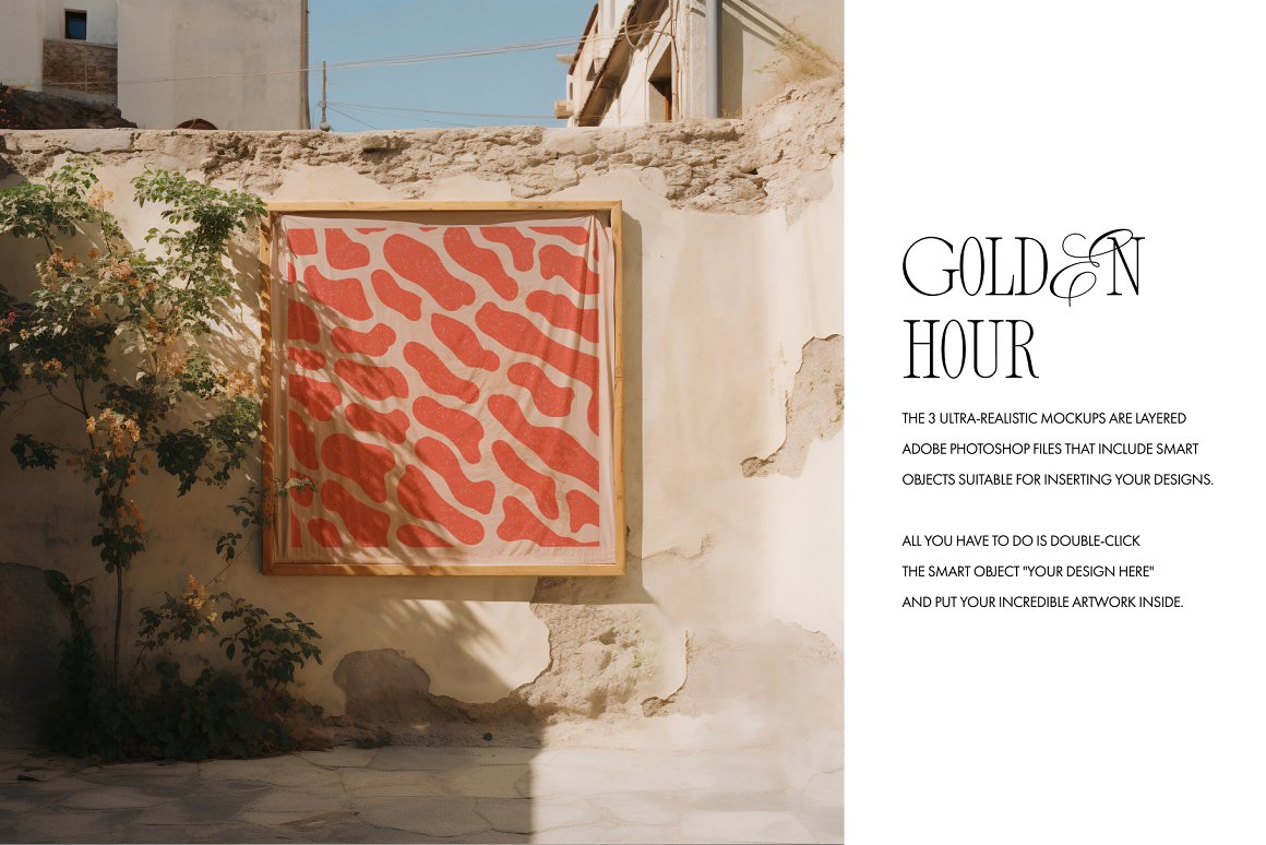 意大利古老街道画布贴图展示样机模板素材 Golden Hour Mockup Bundle 样机素材 第2张