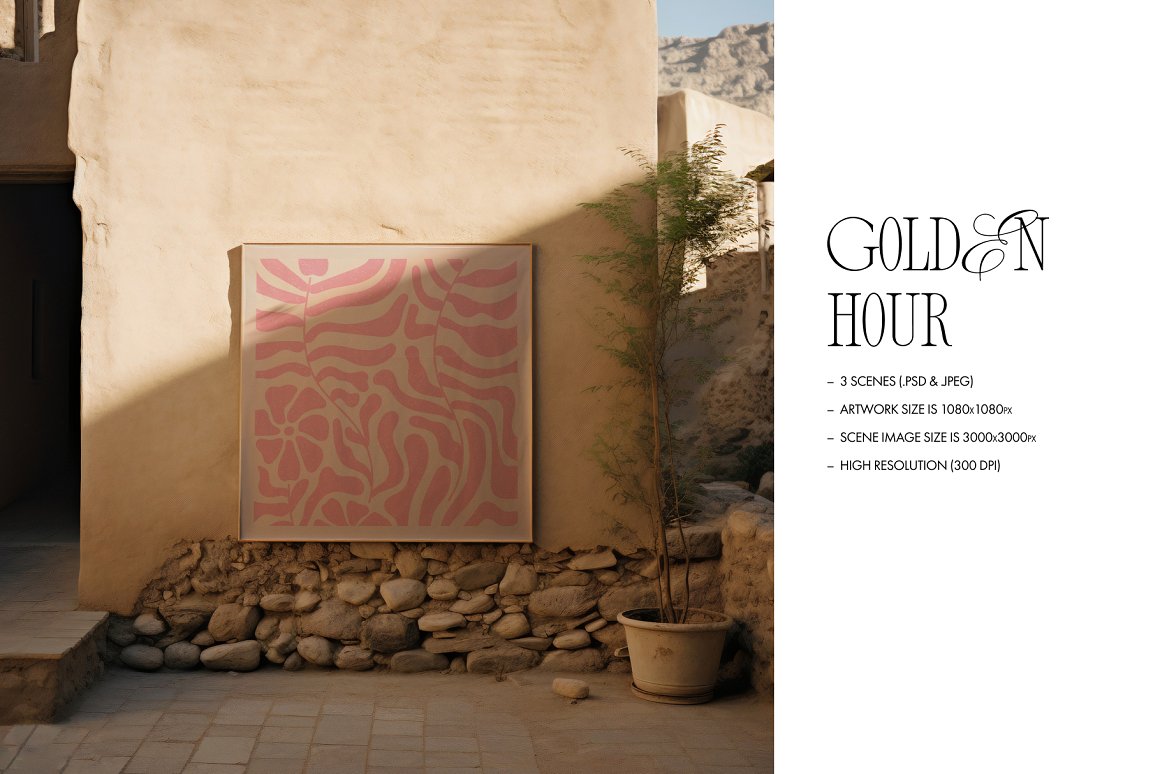 意大利古老街道画布贴图展示样机模板素材 Golden Hour Mockup Bundle 样机素材 第3张