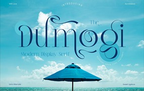 复古波西米亚风杂志海报徽标设计衬线英文字体安装包 Dumogi Font