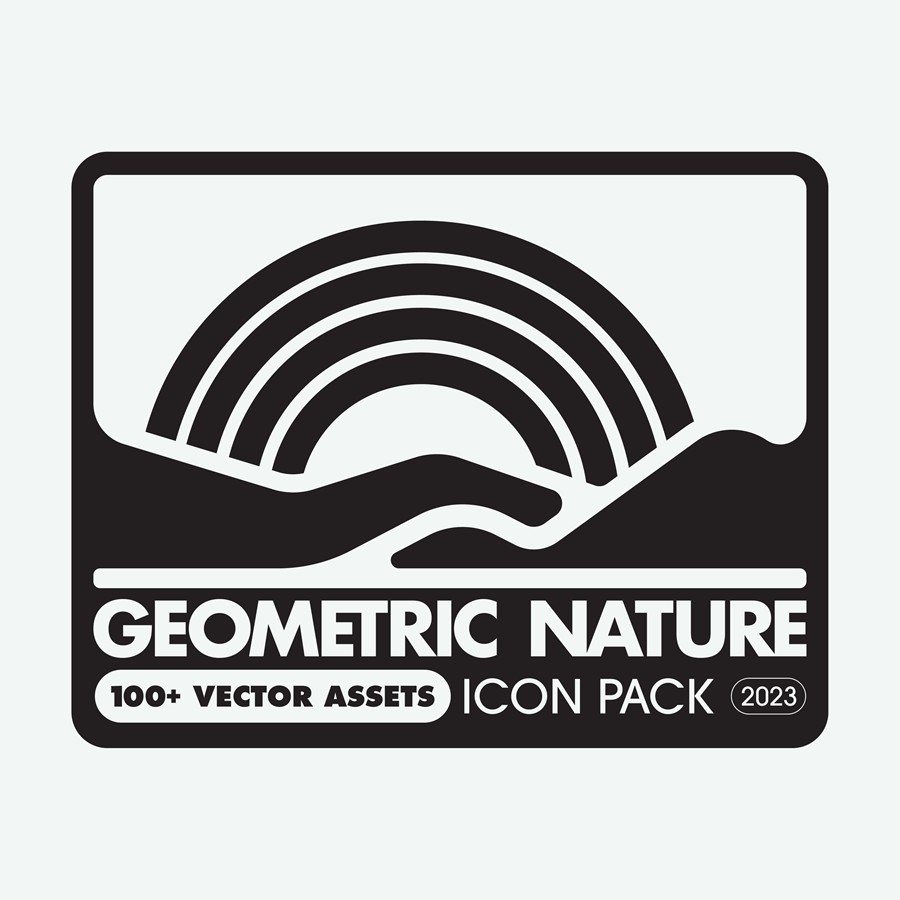 102款复古Y2K几何风格LOGO标志徽标图标贴纸设计PNG免抠图素材 Geometric Nature Asset Pack 图片素材 第15张