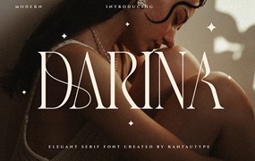 高质量现代优雅女性婚礼杂志海报排版设计英文字体素材 Darina Elegant Serif font
