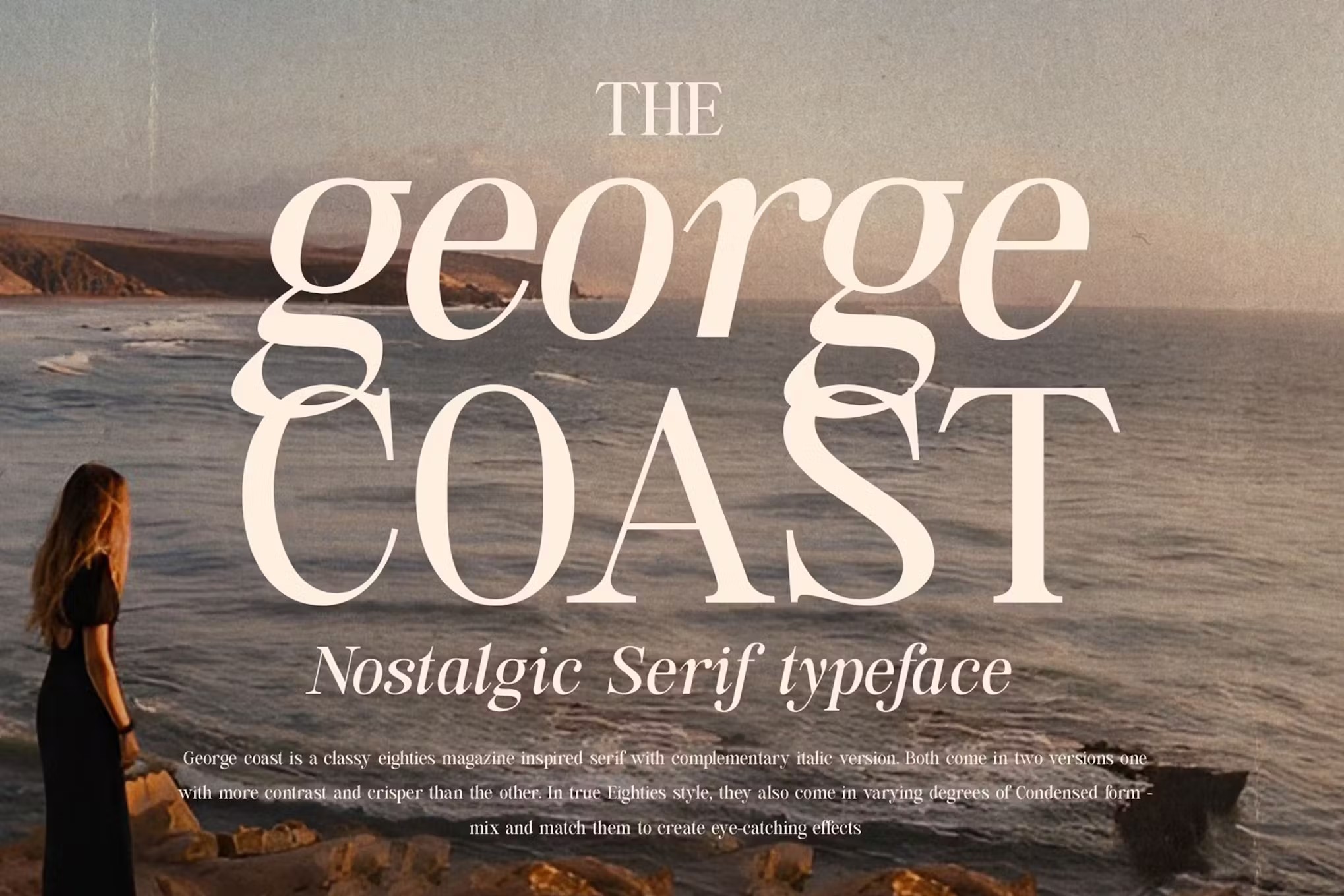 复古怀旧优雅女性婚礼杂志海报排版设计衬线英文字体素材 George Coast Nostalgic Font 设计素材 第1张