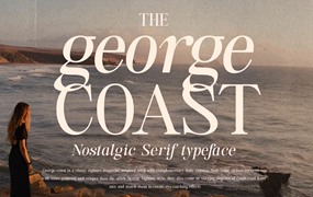 复古怀旧优雅女性婚礼杂志海报排版设计衬线英文字体素材 George Coast Nostalgic Font