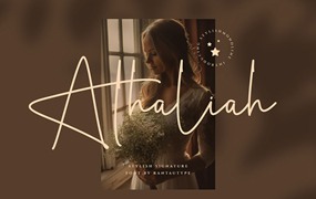 现代时尚优雅精致奢华钢笔手写签名英文手写字体 Athaliah Business handwritten Font