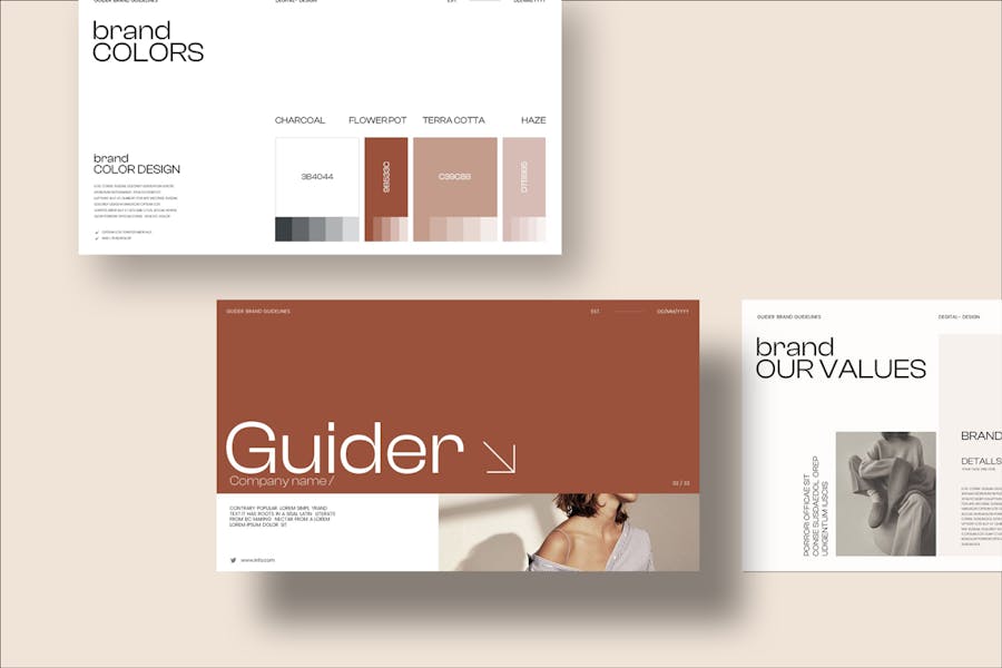 现代简约企业品牌营销策划图文排版设计Keynote+ppt模版 Guider Brand Guidelines Keynote+PowerPoint Template , 第6张