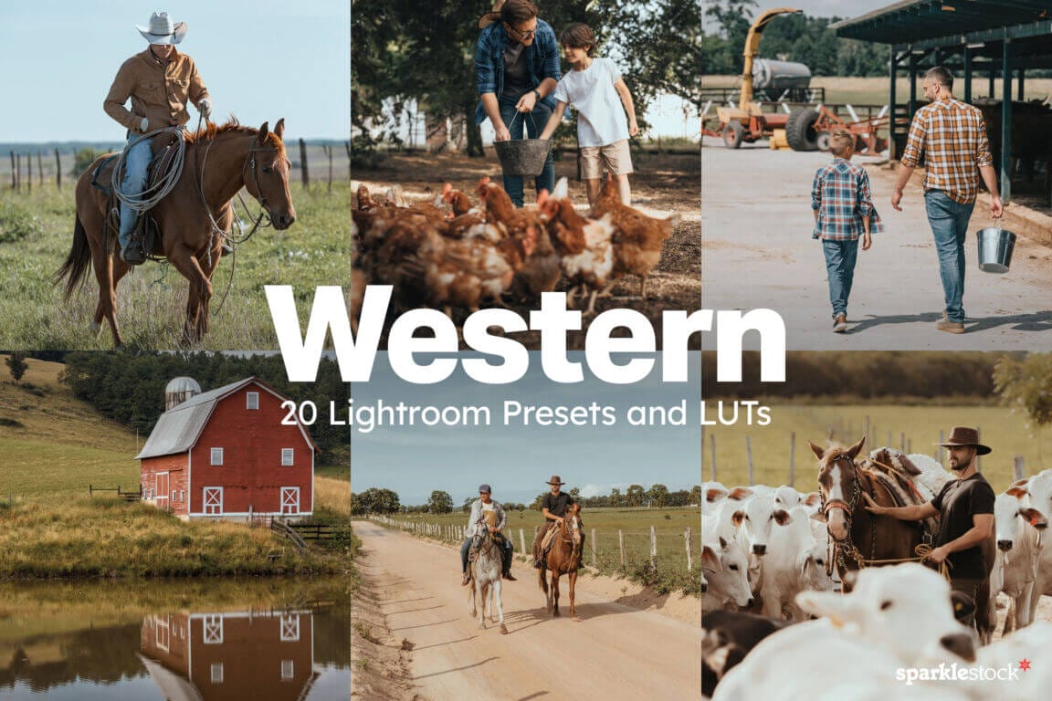 20组西方怀旧农场乡村景观电影摄影照片调色LR&LUTS预设包 20 Western Lightroom Presets and LUTs , 第1张