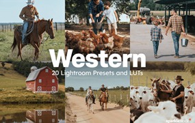 20组西方怀旧农场乡村景观电影摄影照片调色LR&LUTS预设包 20 Western Lightroom Presets and LUTs