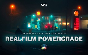 Cinesource - RealFilm Powergrade 复古美感柯达35mm电影级红绿蓝光晕胶片模拟达芬调色节点