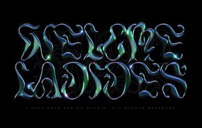 潮流酸性艺术精致镀铬金属字体特效PSD模板素材 Chrome Text Effect Vol.24