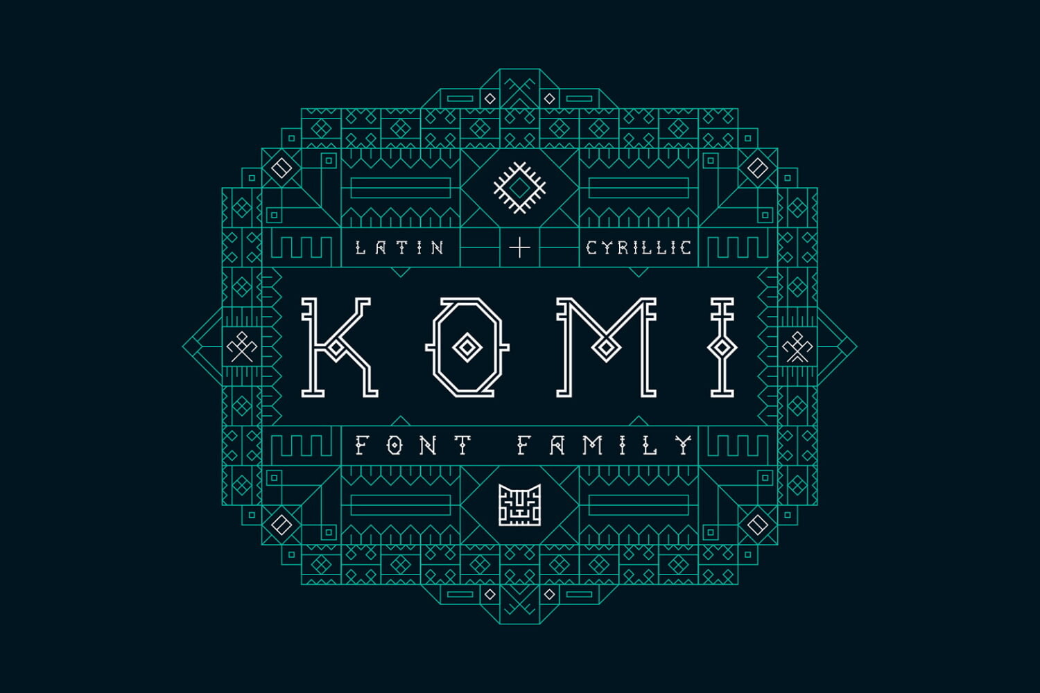 高质量复古部落少数名族图腾几何装饰艺术英文字体 KOMI FONT FAMILY 设计素材 第1张