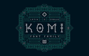 高质量复古部落少数名族图腾几何装饰艺术英文字体 KOMI FONT FAMILY
