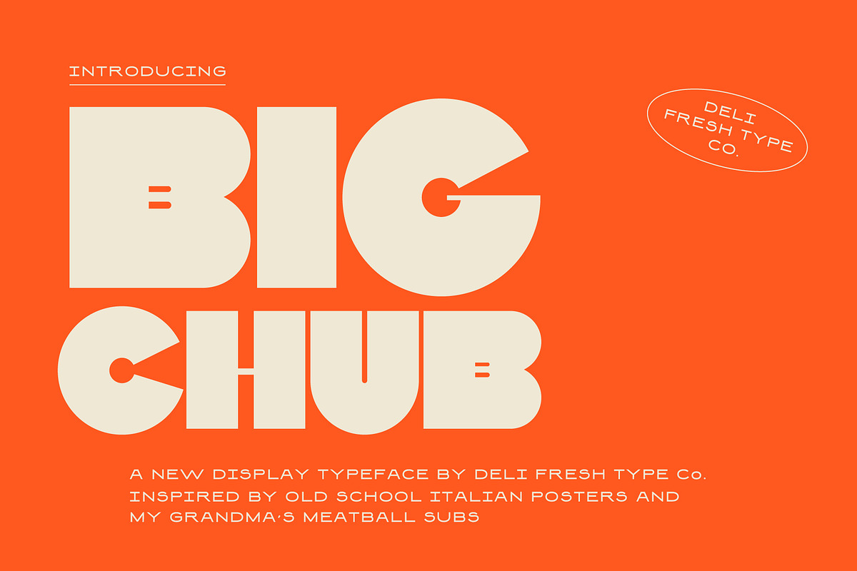 老式意大利复古广告海报超粗几何英文装饰字体 Big Chub: An Old School Italian Font 设计素材 第1张