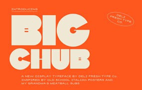 老式意大利复古广告海报超粗几何英文装饰字体 Big Chub: An Old School Italian Font