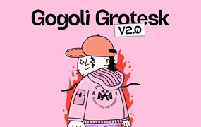 高质量墨水缺陷有趣的杂志排版价格标签英文字体 Gogoli Grotesk 2.0