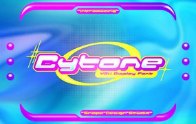 未来派Y2K千禧年复古科技电影海报标题英文字体 Cytone - Y2K Font