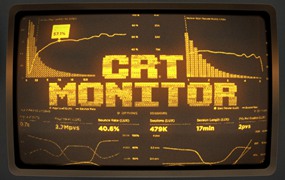潮流未来复古CRT液晶电视像素低保真科幻特效模板 CRT Machine - Retro Monitor Effect