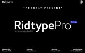 高质量现代品牌设计海报杂志排版无衬线英文字体 Ridtype Pro Font Family