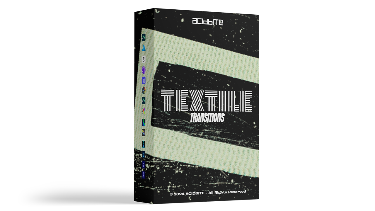 Acidbite – Textile Transitions 41个复古美感布料纺织品纹理磨损做旧划痕纸张边框视频转场+音效素材包 影视音频 第2张