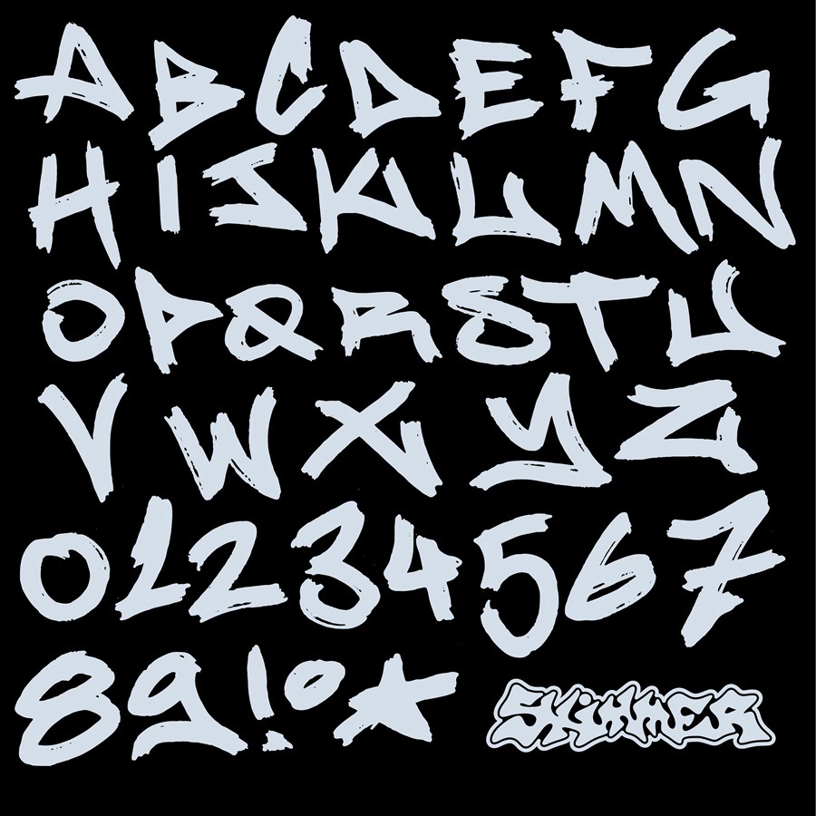 高质量复古Y2K千禧风手绘垃圾反设计笨拙丑陋英文装饰字体 SKIMMER Typeface 设计素材 第3张