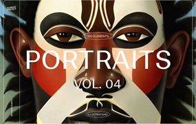 100款高质量古代原始部落土著少数民族人物半身肖像插画图片素材 Portraits Vol.04