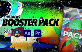 CinePacks Booster Pack 创意胶片垃圾毛刺引线噪点VHS失真模拟转场叠加4K视频素材包