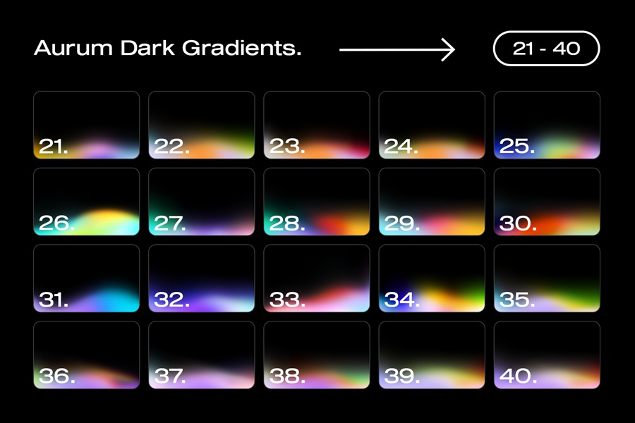 潮流弥散渐变光晕未来科技感噪点肌理背景素材 100 Aurum Dark Gradients Collection 图片素材 第3张