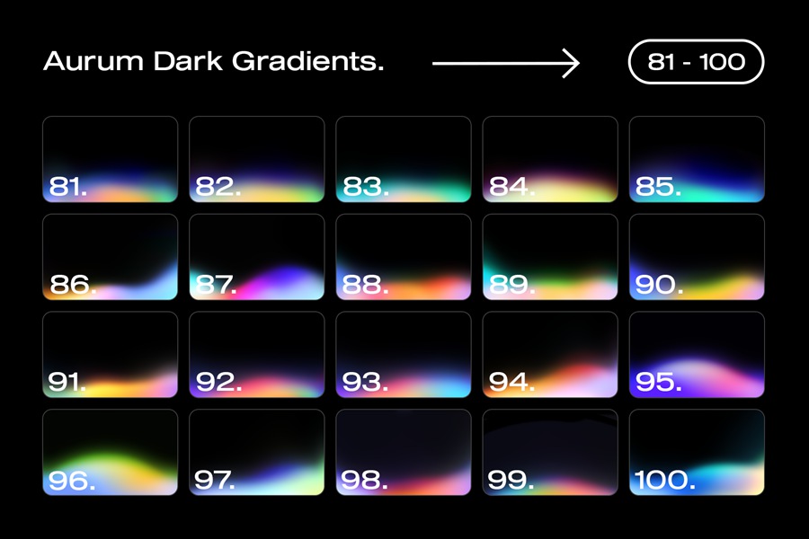 潮流弥散渐变光晕未来科技感噪点肌理背景素材 100 Aurum Dark Gradients Collection 图片素材 第6张