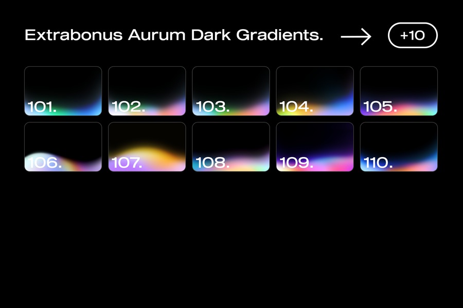 潮流弥散渐变光晕未来科技感噪点肌理背景素材 100 Aurum Dark Gradients Collection 图片素材 第7张