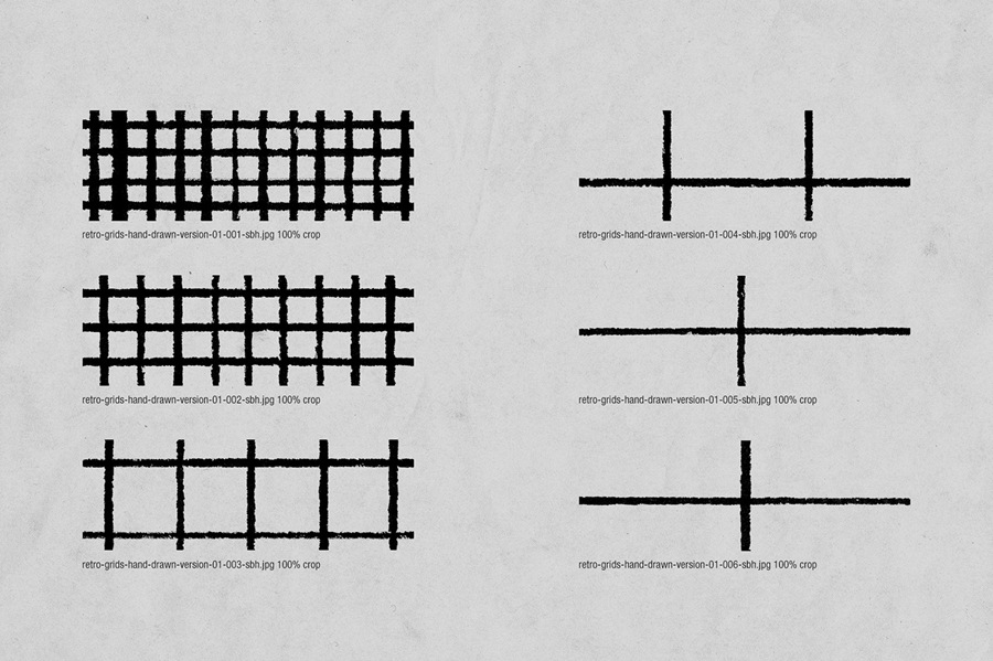 上世纪80年代复古蒸汽波扭曲网格设计装饰元素合集 Retro grids 图片素材 第5张