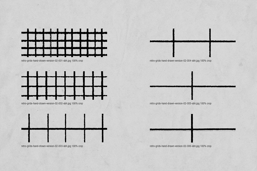 上世纪80年代复古蒸汽波扭曲网格设计装饰元素合集 Retro grids 图片素材 第7张