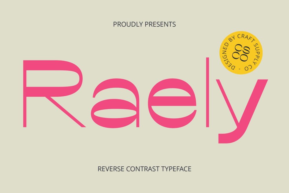 时尚复古品牌海报徽标设计无衬线英文字体安装包 Raely – Reverse Contrast Font 设计素材 第1张