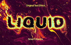 潮流酸性液体油漆融化扭曲故障字体文本LOGO标题设计PS特效滤镜样机模板 Acid Liquid Melting Text Effect
