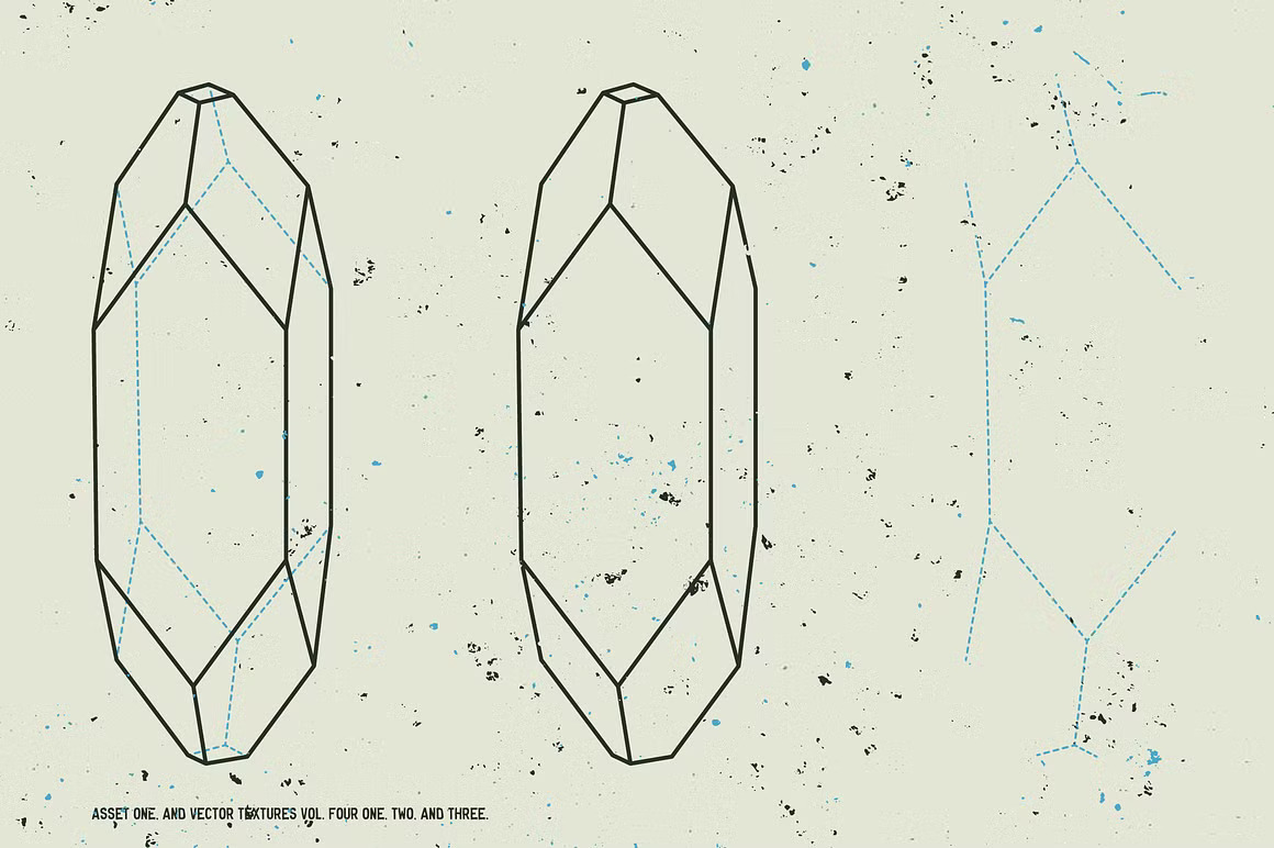 古老宝石矿物学水晶线稿矢量插图素材 Crystal diagrams vol. 01 图片素材 第5张