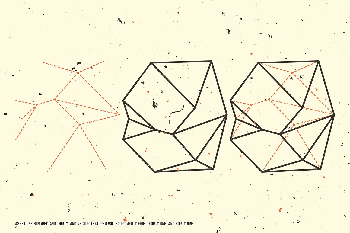 古老宝石矿物学水晶线稿矢量插图素材 Crystal diagrams vol. 01 图片素材 第9张