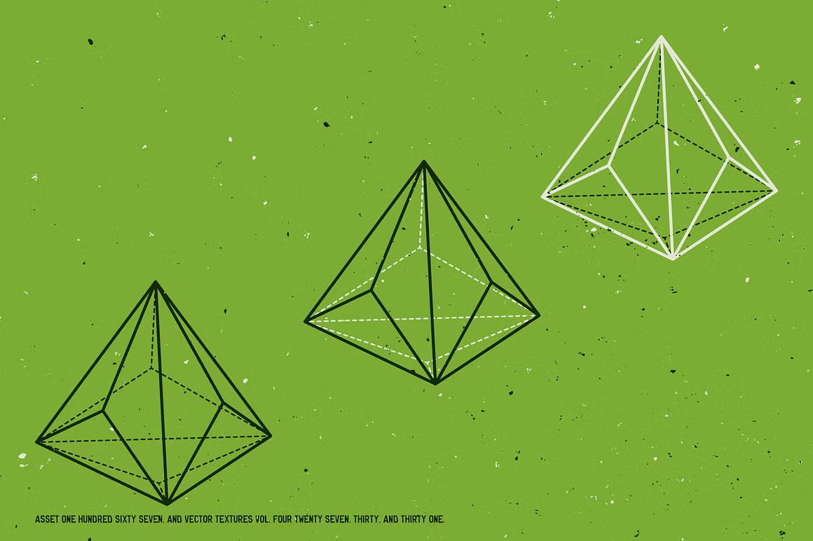 古老宝石矿物学水晶线稿矢量插图素材 Crystal diagrams vol. 01 图片素材 第10张