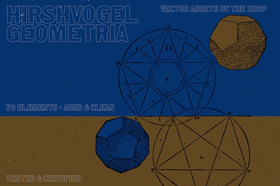 古老数学几何学术科研复古矢量插图素材合集 Hirschvogel geometria vector assets 图片素材 第7张