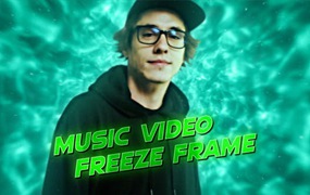 AE模板：新潮嘻哈摇滚动态流体音乐MV视频人物冻结帧栏目包装 Music Video Freeze Frame