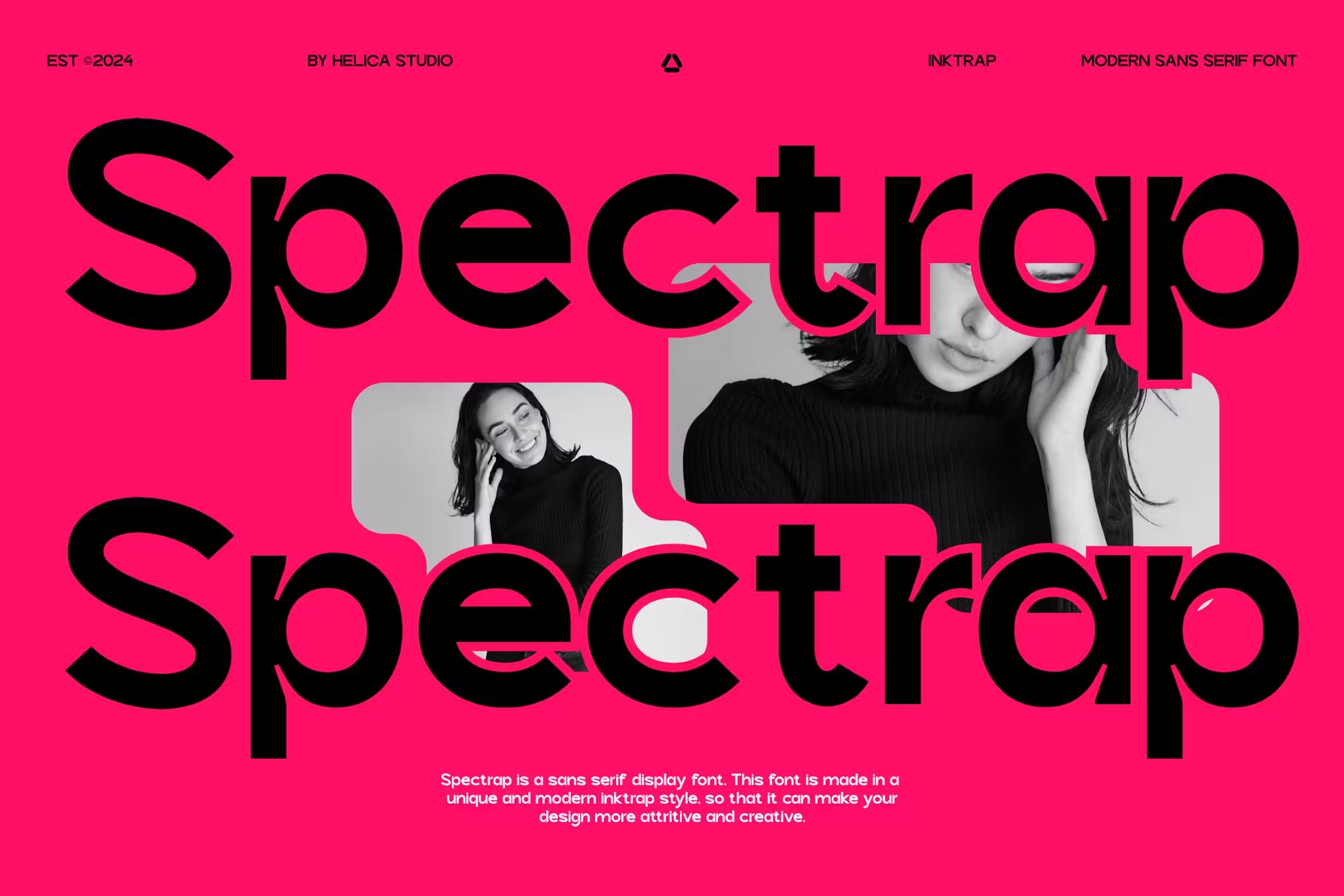 潮流经典杂志海报标题LOGO设计PSAI无衬线英文字体安装包 Spectrap Inktraped Sans Serif 设计素材 第1张