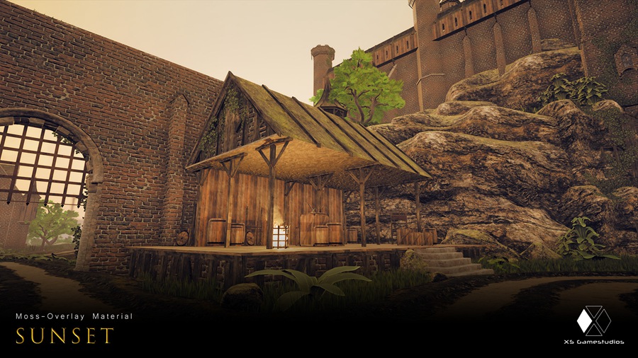 UE素材 日落场景中世纪砖砌城堡建筑教堂房屋3D模型素材 Unreal Engine – Sunset – Modular Medieval Brick Buildings 样机素材 第15张