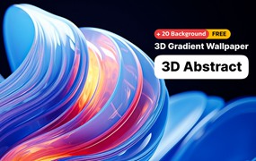 21款高级扭曲3D渐变玻璃水晶质感抽象艺术高清壁纸背景图片设计素材 3D Gradient Wallpaper – Abstract background
