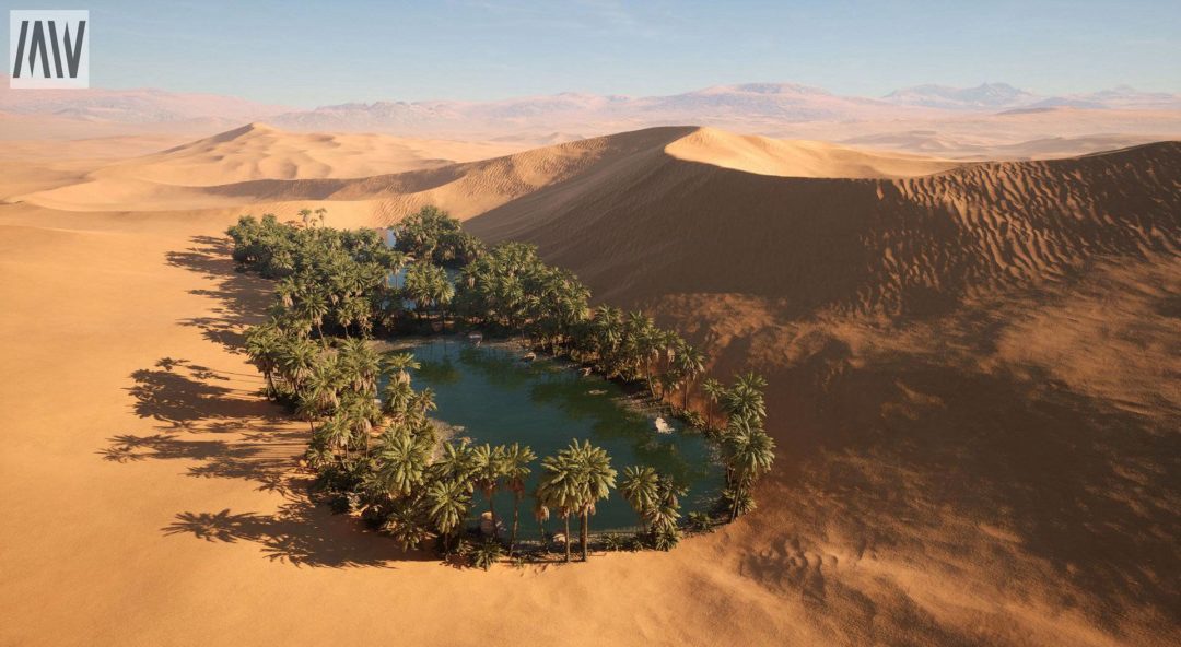 UE素材 沙漠戈壁绿洲椰子棕榈树湖泊场景3D模型素材 Unreal Engine – Dune Desert Landscape 样机素材 第16张