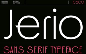 现代时尚品牌海报徽标设计无衬线英文字体安装包 Jerio – Modern Sans Serif