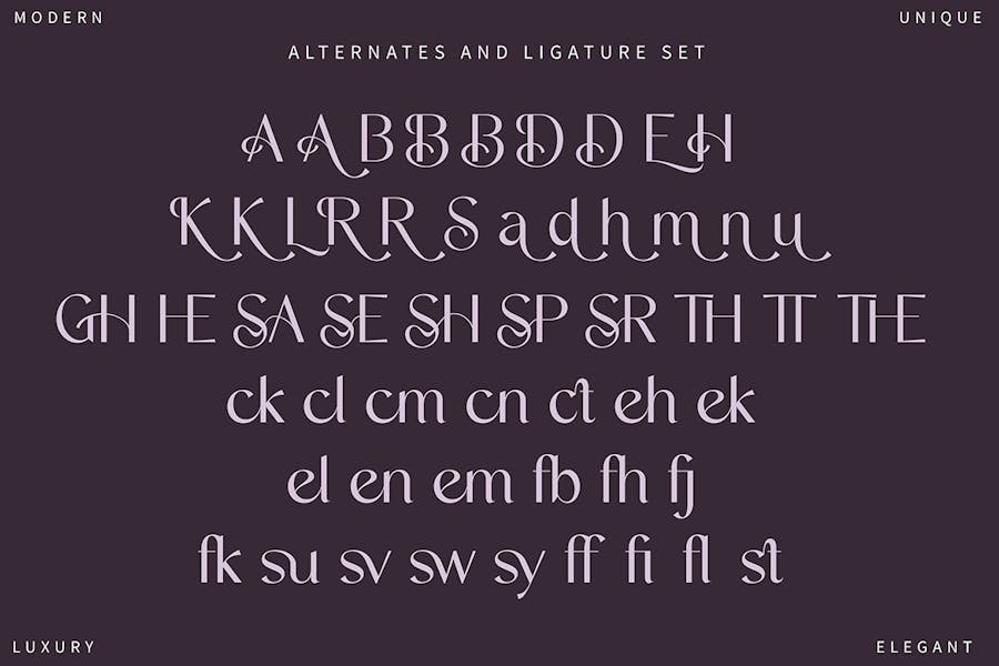 优雅品牌杂志海报徽标设计无衬线英文字体安装包 Achemist Modern Font 设计素材 第3张