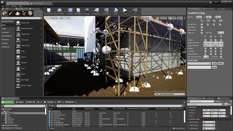 UE模型 建筑工地脚手架围挡场景3D模型 Unreal Engine – Modular Procedural Scaffold System v4.24 样机素材 第14张