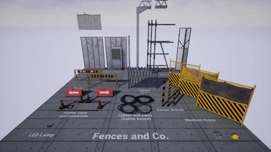 UE模型 建筑工地脚手架围挡场景3D模型 Unreal Engine – Modular Procedural Scaffold System v4.24 样机素材 第15张