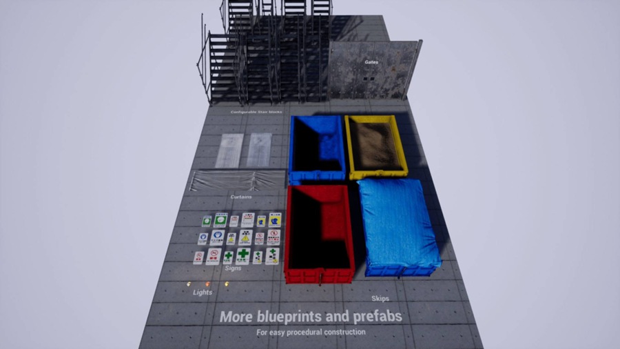 UE模型 建筑工地脚手架围挡场景3D模型 Unreal Engine – Modular Procedural Scaffold System v4.24 样机素材 第17张