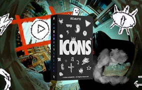 AcidBite - Icons 80个混合美学街头手绘贴纸涂鸦符号图标定格动画视频素材
