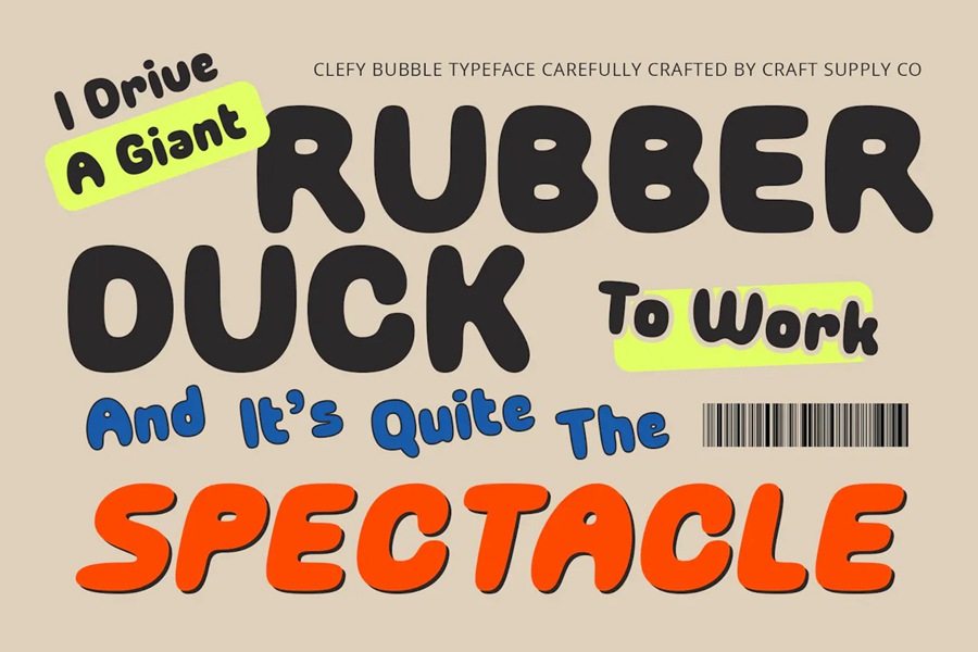 英文字体：复古Y2K趣味圆润迷幻泡泡海报标题排版logo装饰字体 Clefy – Bubble Font , 第4张